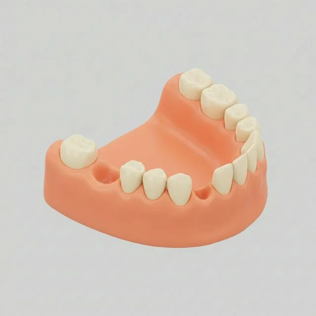 Ilustração de boca com alguns dentes ausentes na arcada