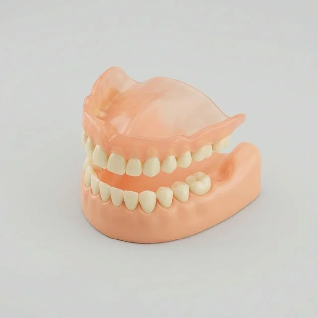 Ilustração de prótese dentária removível (dentadura)